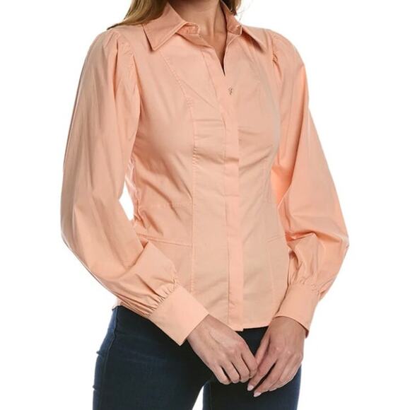 RAMY BROOK Top NEW Size XS Light Orange Lucia Collar Button Down $325 - Picture 1 of 5